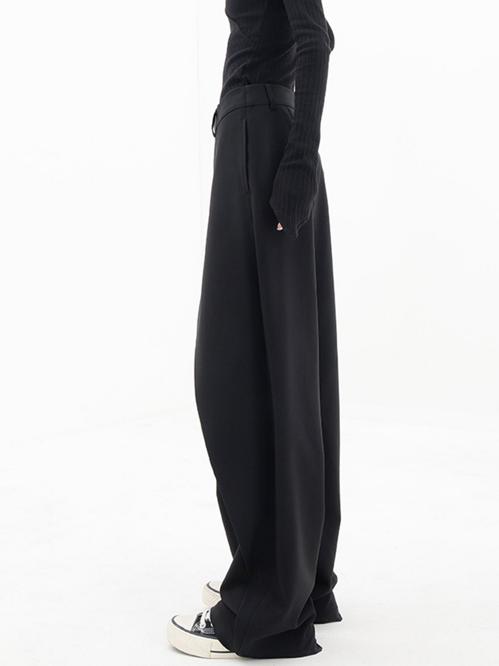 Women's Crisscross Wide Leg Trousers – Elastic Waist Relaxed Pants