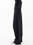 Women's Crisscross Wide Leg Trousers – Elastic Waist Relaxed Pants