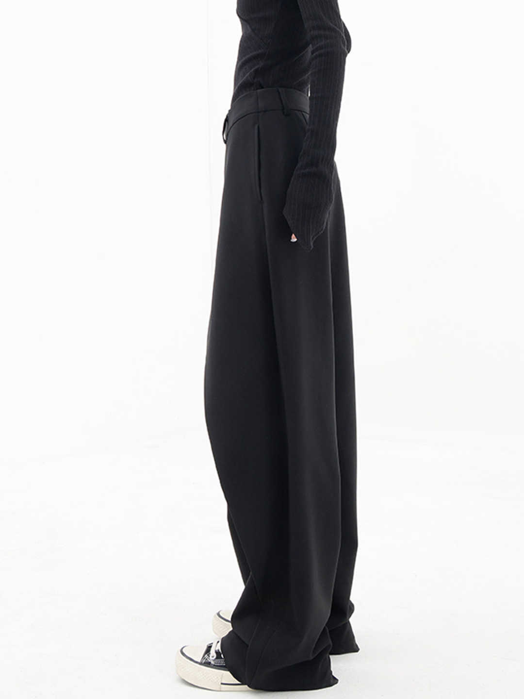 Women's Crisscross Wide Leg Trousers – Elastic Waist Relaxed Pants