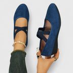 Women's Ballet Flats with Cross Straps and Cushioned Comfort
