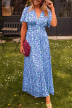 Women's Maxi Dress – V-Neck Occasion Dress – Ava