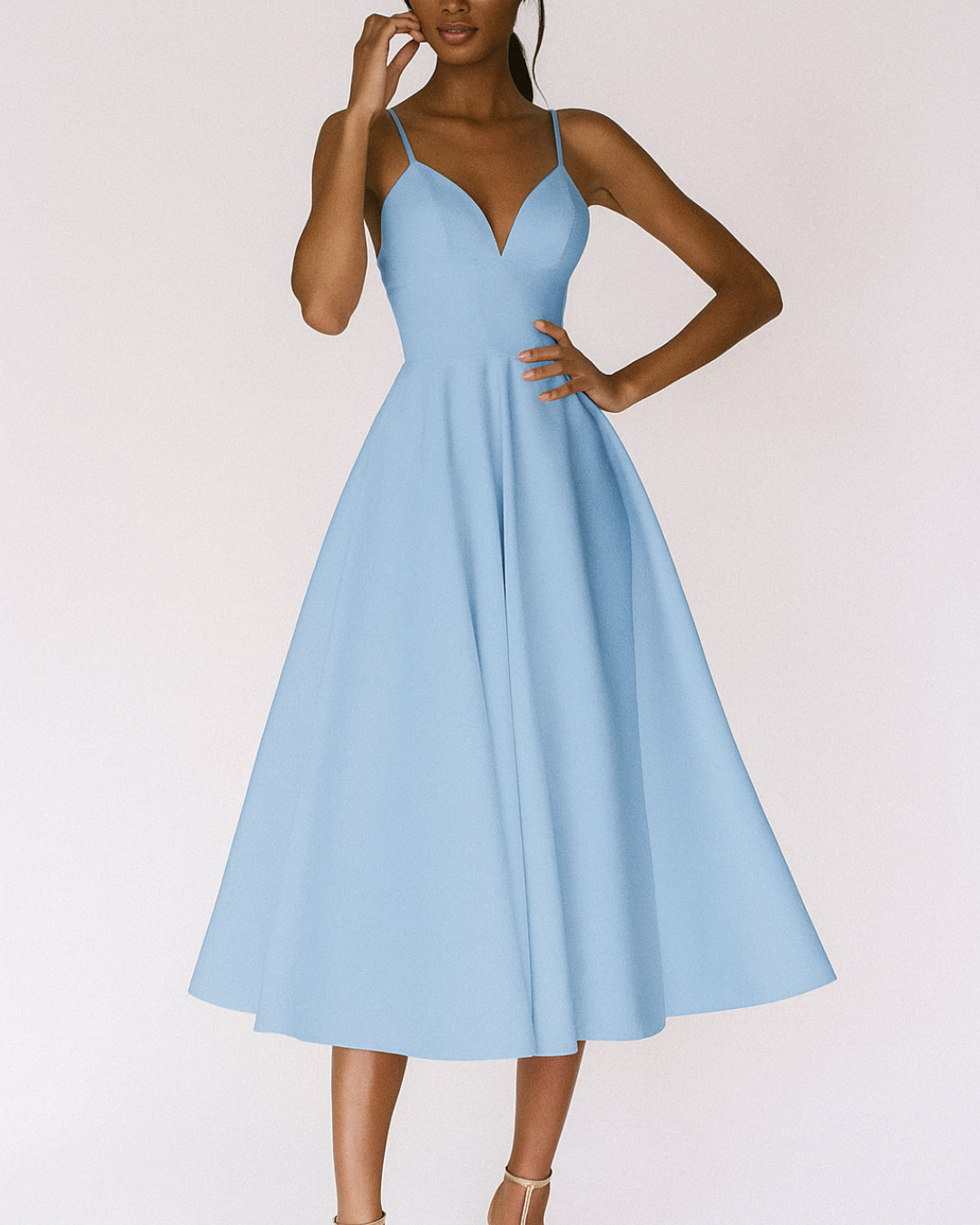 Women's Strap Midi Dress – Wedding Guest Dress