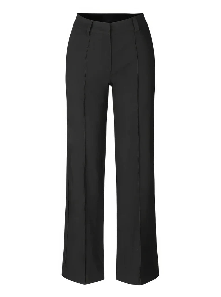 Women's High Waist Dress Trousers – Tailored Wide Leg Fitted Waist Pants