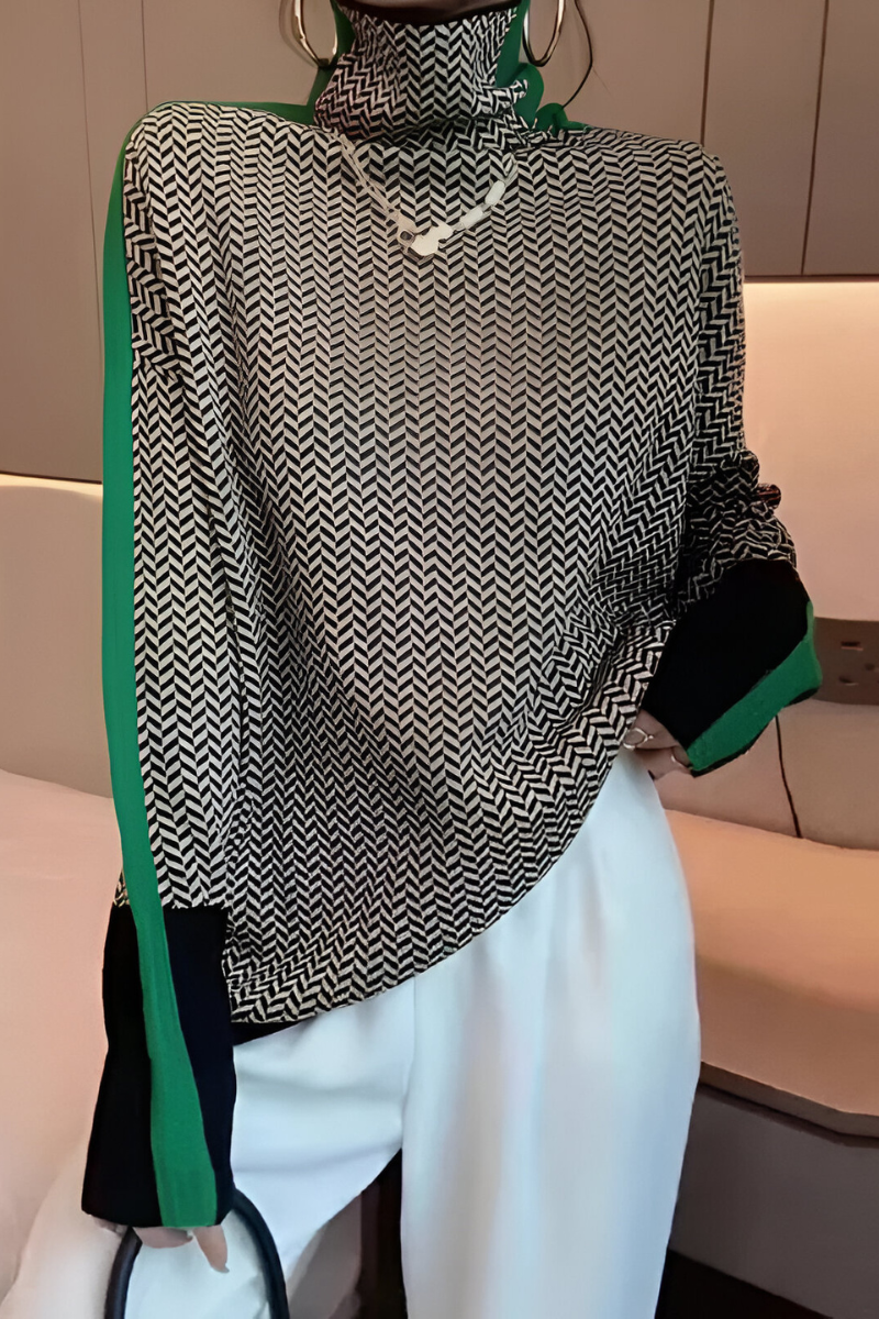 Women's Relaxed High Neck Sweater – Long Sleeve Knit Pullover