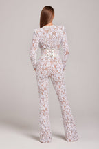 Women's Sequin Party Jumpsuit – Sparkly Formal Evening Jumpsuit
