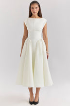 Women's Wedding Guest Dress – Tailored Waist Flowy Formal Occasion Dress
