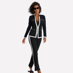 Women's Contrast Trim Tracksuit – Zip Jacket & Matching Pants Set