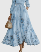 Women's Sleeveless Pleated Midi Dress – Floral Wedding Guest Occasion Dress