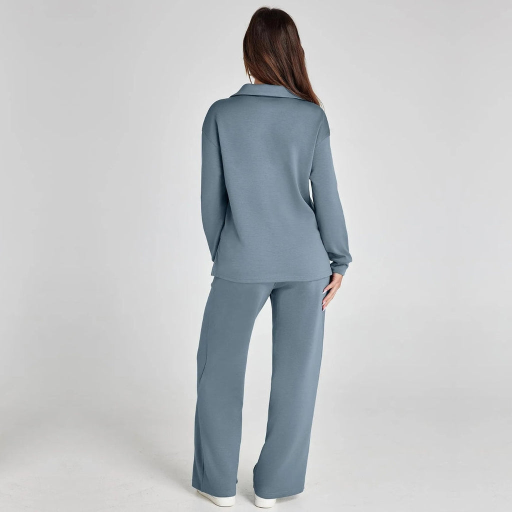 Women's Wide Leg Lounge Set – Relaxed Two-Piece Set