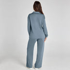 Women's Wide Leg Lounge Set – Relaxed Two-Piece Set