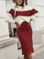 Women's Ribbed Sweater Set – Matching Knit Skirt Set