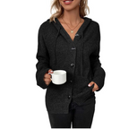 Women's Thick Knit Winter Cardigan – Button Front Long Sleeve Cardigan