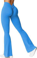 Women's High Waist Scrunch Leggings – Flared Seamless Yoga Leggings