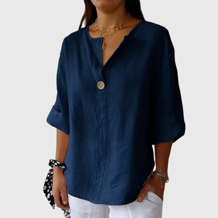 Women's V-Neck Blouse – Elegant Casual Blouse – Alicia