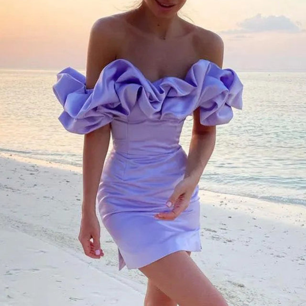 Women's Wedding Guest Dress – Ruffle Mini Dress – Charlott
