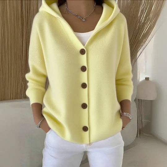 Women's Hooded Sweater Cardigan – Button Knit Jacket