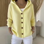 Women's Hooded Sweater Cardigan – Button Knit Jacket