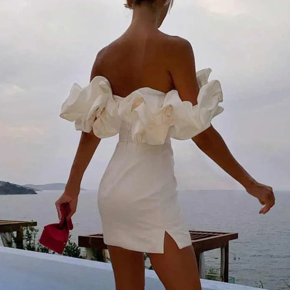 Women's Wedding Guest Dress – Ruffle Mini Dress – Charlott