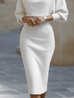 Women's Boat Neck Bodycon Dress – Batwing Sleeve Dress
