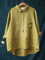 Women's High Collar Blouse – Button Front Long Sleeve Shirt Blouse