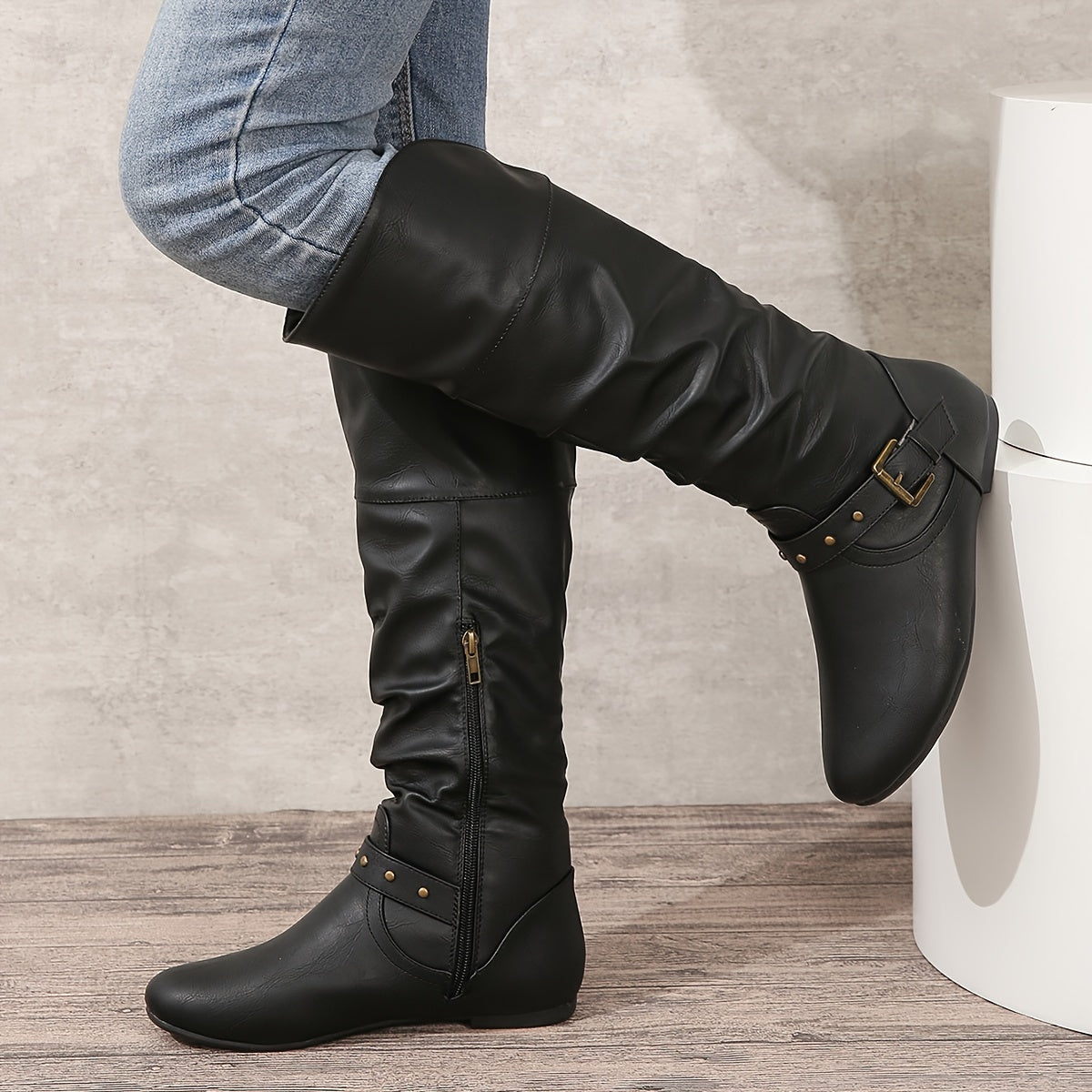 Women’s Knee-High Boots – Side Zip Elegant Style - Danica