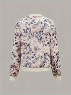 Women's Floral Bomber Jacket – Lightweight Zip-Up Jacket