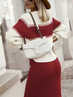 Women's Ribbed Sweater Set – Matching Knit Skirt Set