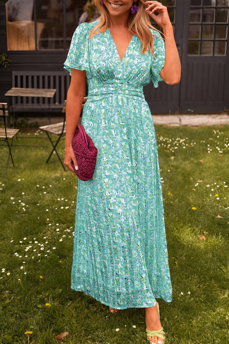 Women's Maxi Dress – V-Neck Occasion Dress – Ava