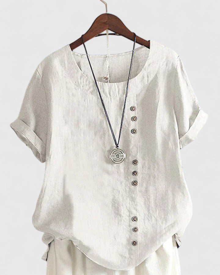 Women's Summer Blouse – Button Front Casual Blouse – Amanda