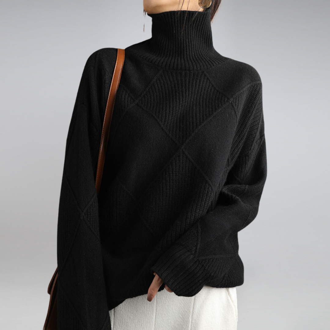 Women's Turtleneck Sweater – Knit Pullover Sweater – Myla
