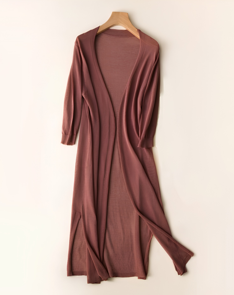 Women's Soft Duster Cardigan – Open Front Long Knit Layer