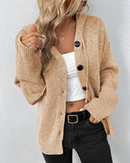 Women's Lace-Up Hooded Cardigan – Relaxed Long Sleeve Cardigan