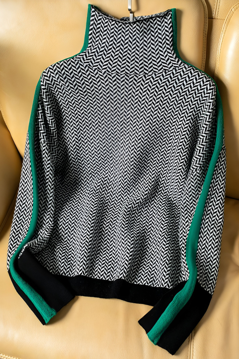 Women's Relaxed High Neck Sweater – Long Sleeve Knit Pullover