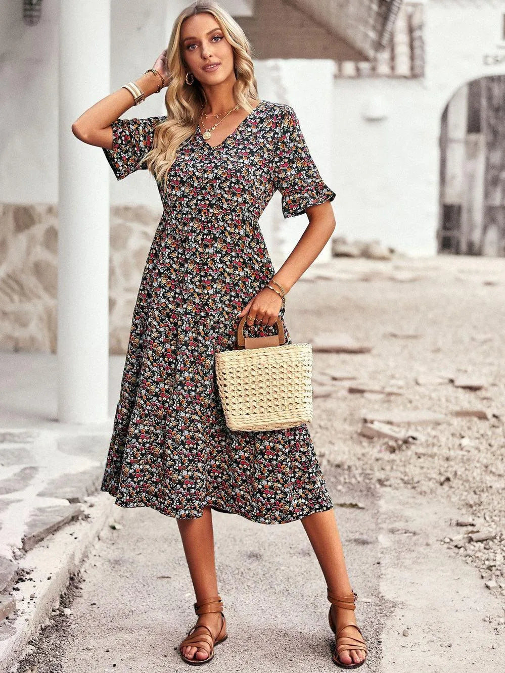 Women's Summer Dress – Short Sleeve Casual Dress – Layla