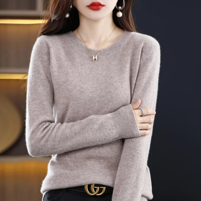 Women's Classic Crew Neck Knit Sweater – Soft Long Sleeve Pullover