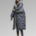 Women's Longline Puffer Jacket – Quilted Cold Weather Jacket