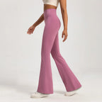 Women's Crossover Waist Flare Leggings – High Rise Workout Yoga Pants
