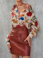 Women’s Floral Blouse – Print Casual Summer Blouse – Daisy