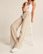 Women's High Waist Flare Pants – Fitted Flared Leg Dress Trousers