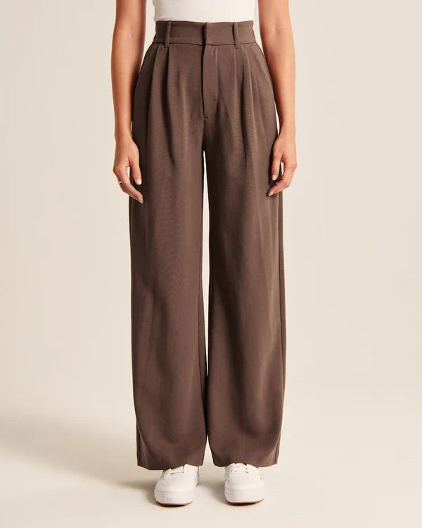 Women's High Waist Flare Pants – Fitted Flared Leg Dress Trousers