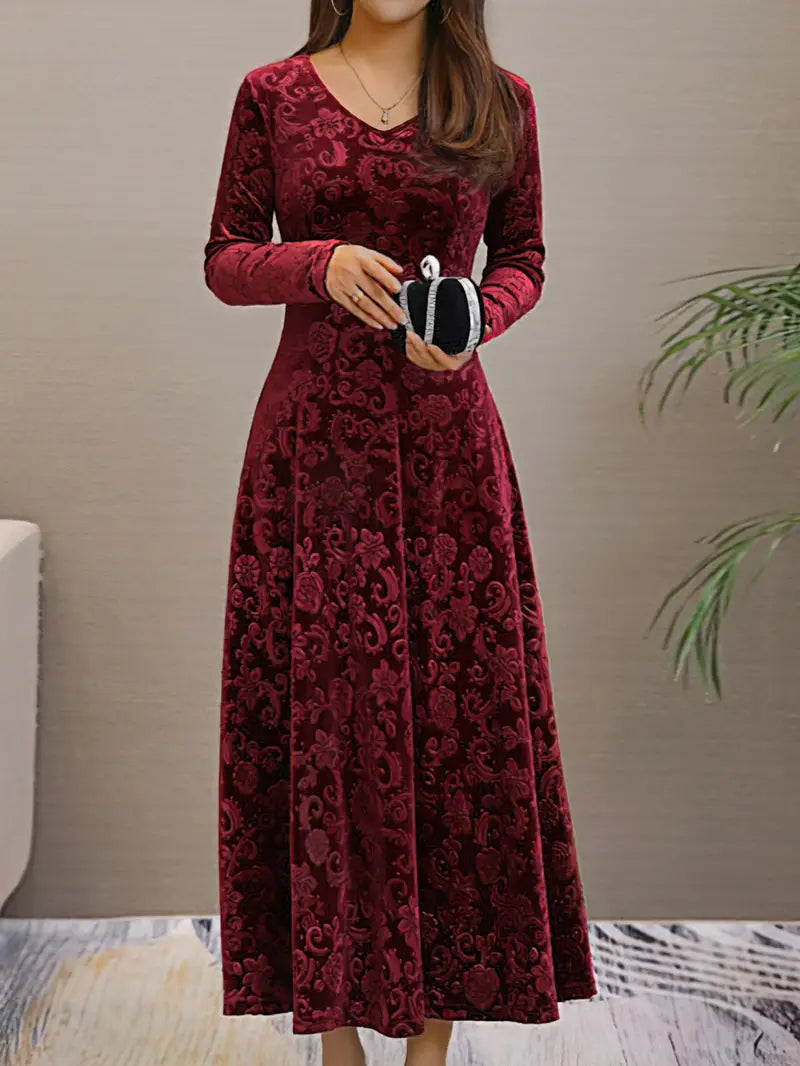 Women's Maxi Dress – Long Sleeve Evening Dress – Sophiena