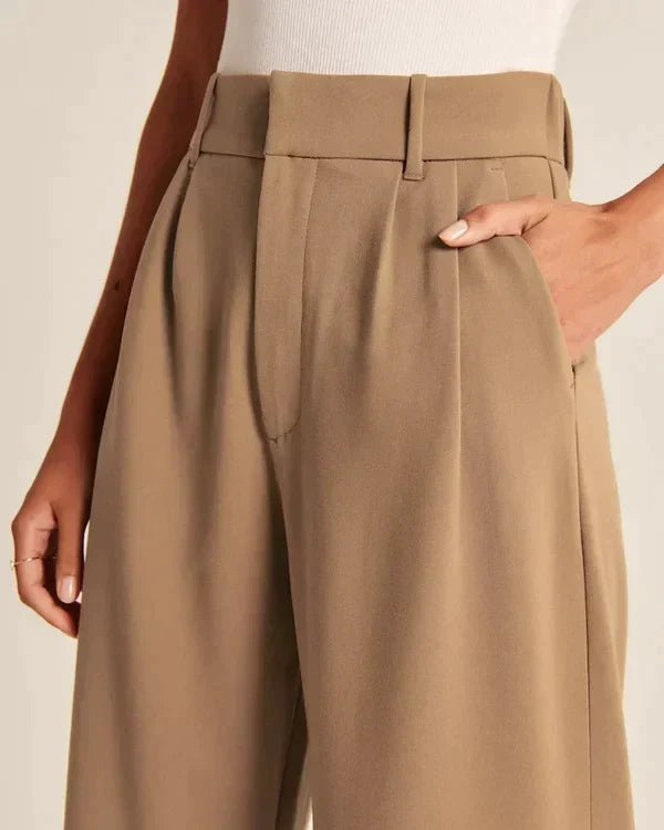 Women's High Waist Flare Pants – Fitted Flared Leg Dress Trousers