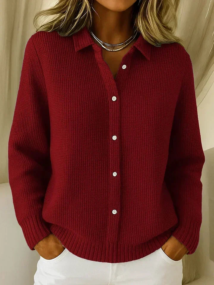 Women's Button Knit Cardigan – Longline Relaxed Sweater