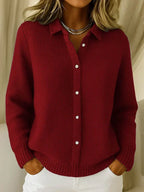 Women's Button Knit Cardigan – Longline Relaxed Sweater