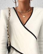 Women's V-Neck Sweater – Knit Casual Sweater – Naya
