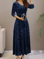 Women's Maxi Dress – Long Sleeve Evening Dress – Sophiena