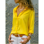Women's Long Sleeve Button Front Blouse – Tailored Office Work Blouse