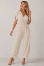 Women's Wrap Wide Leg Jumpsuit – V-Neck Jumpsuit
