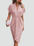 Women's Wrap Midi Dress – V-Neck Occasion Dress