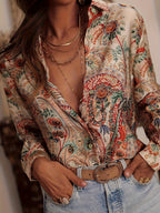 Women's Boho Blouse – Paisley Print Blouse – Amara